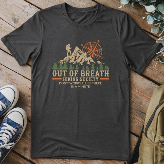T-Shirt Dark Heather / S Out Of Breath Hiking Funny T-Shirt