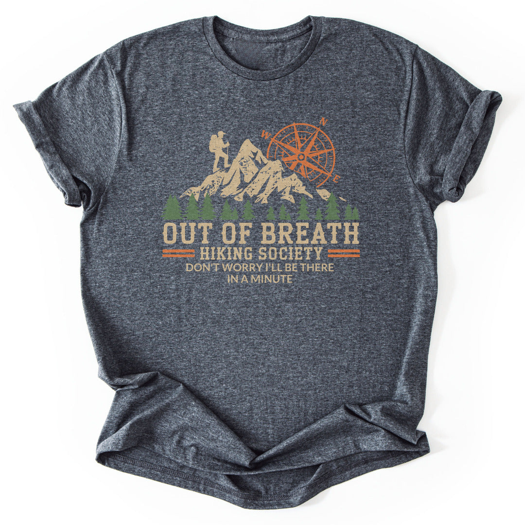 T-Shirt Dark Heather / S Out Of Breath Hiking Funny T-Shirt