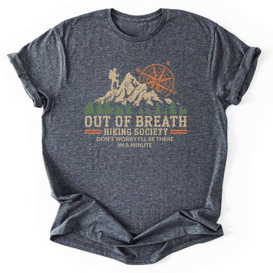 T-Shirt Dark Heather / S Out Of Breath Hiking Funny T-Shirt