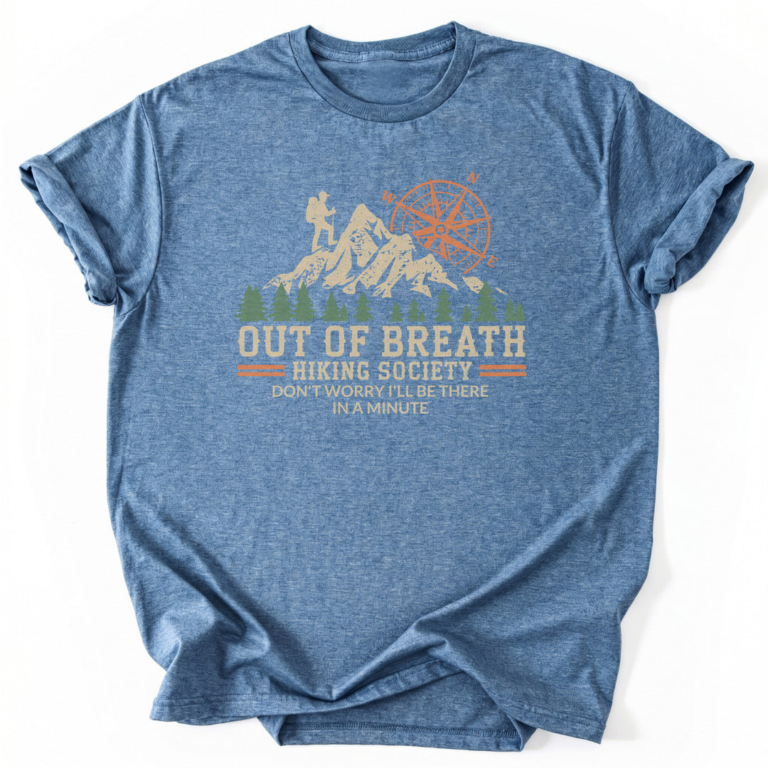 T-Shirt Heather Indigo / S Out Of Breath Hiking Funny T-Shirt