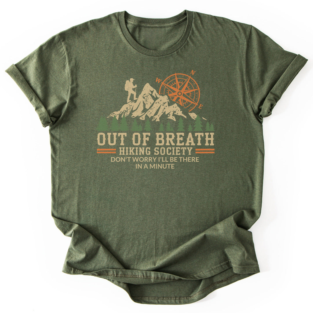 T-Shirt Military Green / S Out Of Breath Hiking Funny T-Shirt