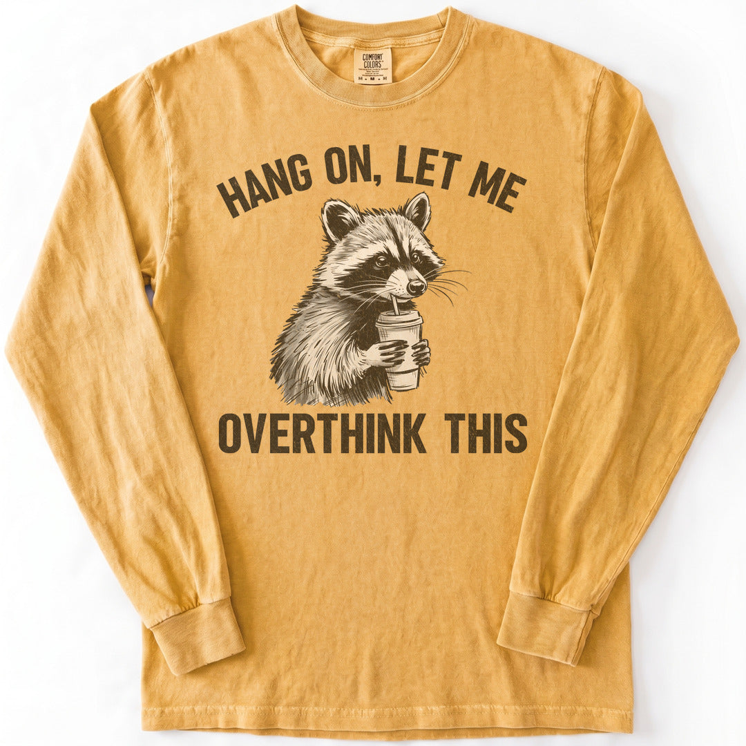 Overthinking Funny Premium LS - Comfort Colors garment-dyed long sleeve in Mustard from Summit Soul