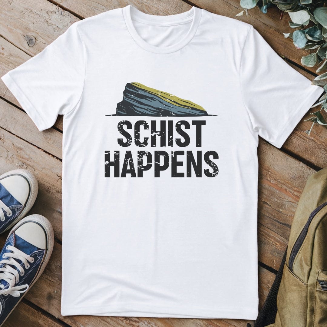 T-Shirt White / S Schist Happens Funny T-Shirt