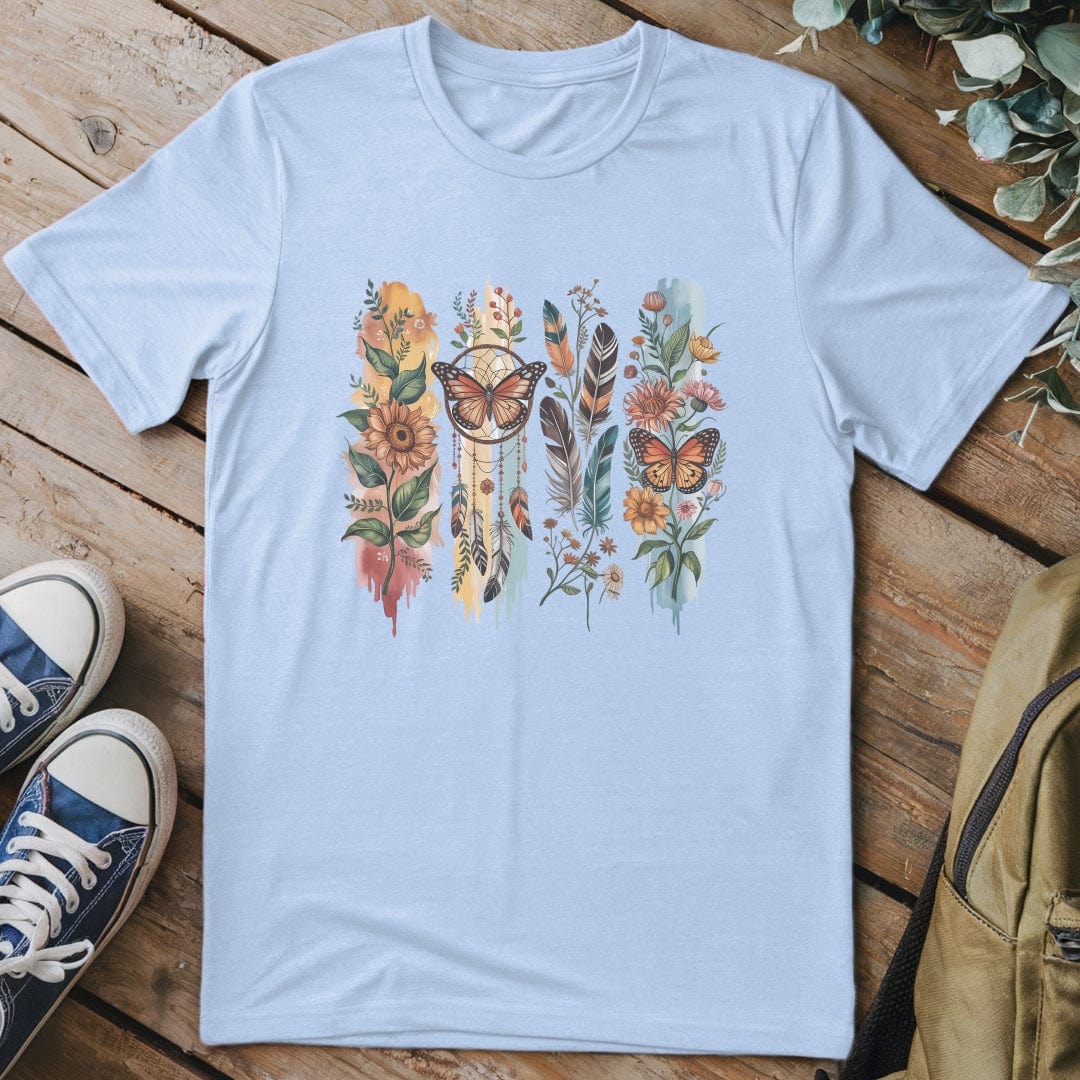 T-Shirt Light Blue / S Wings & Wildflowers T-Shirt
