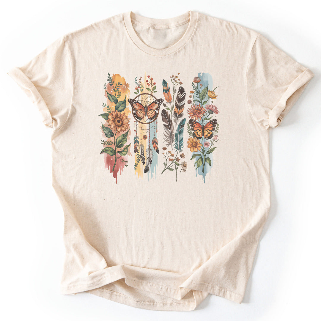 T-Shirt Natural / S Wings & Wildflowers T-Shirt