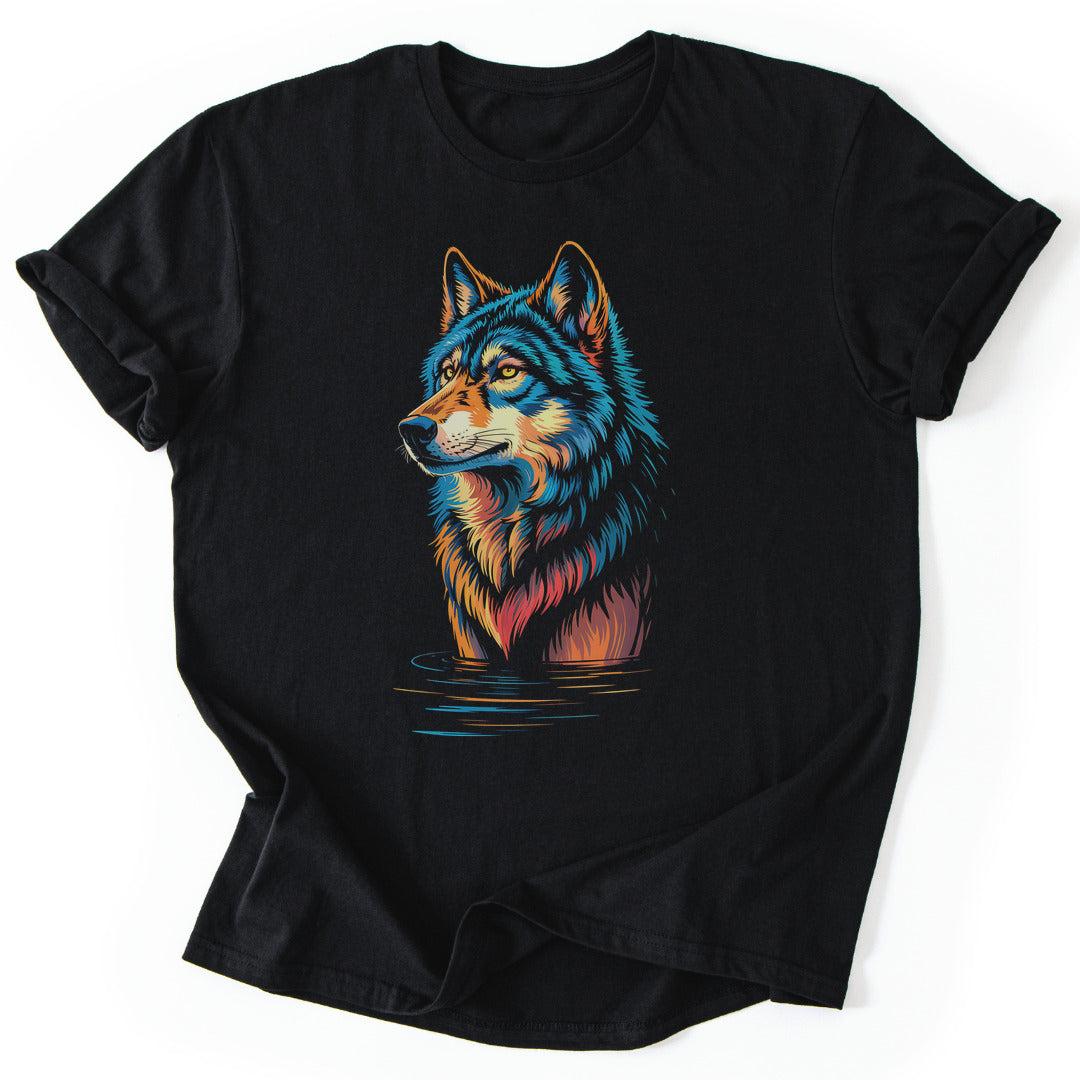 T-Shirt Black / S Fire and Ice Wolf T-Shirt