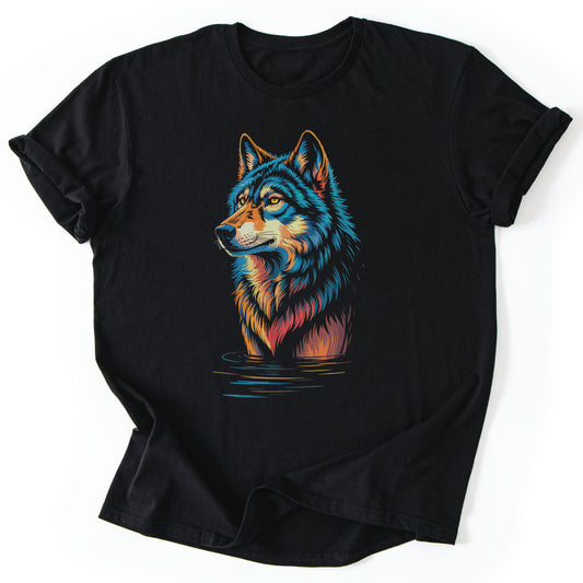 T-Shirt Black / S Fire and Ice Wolf T-Shirt