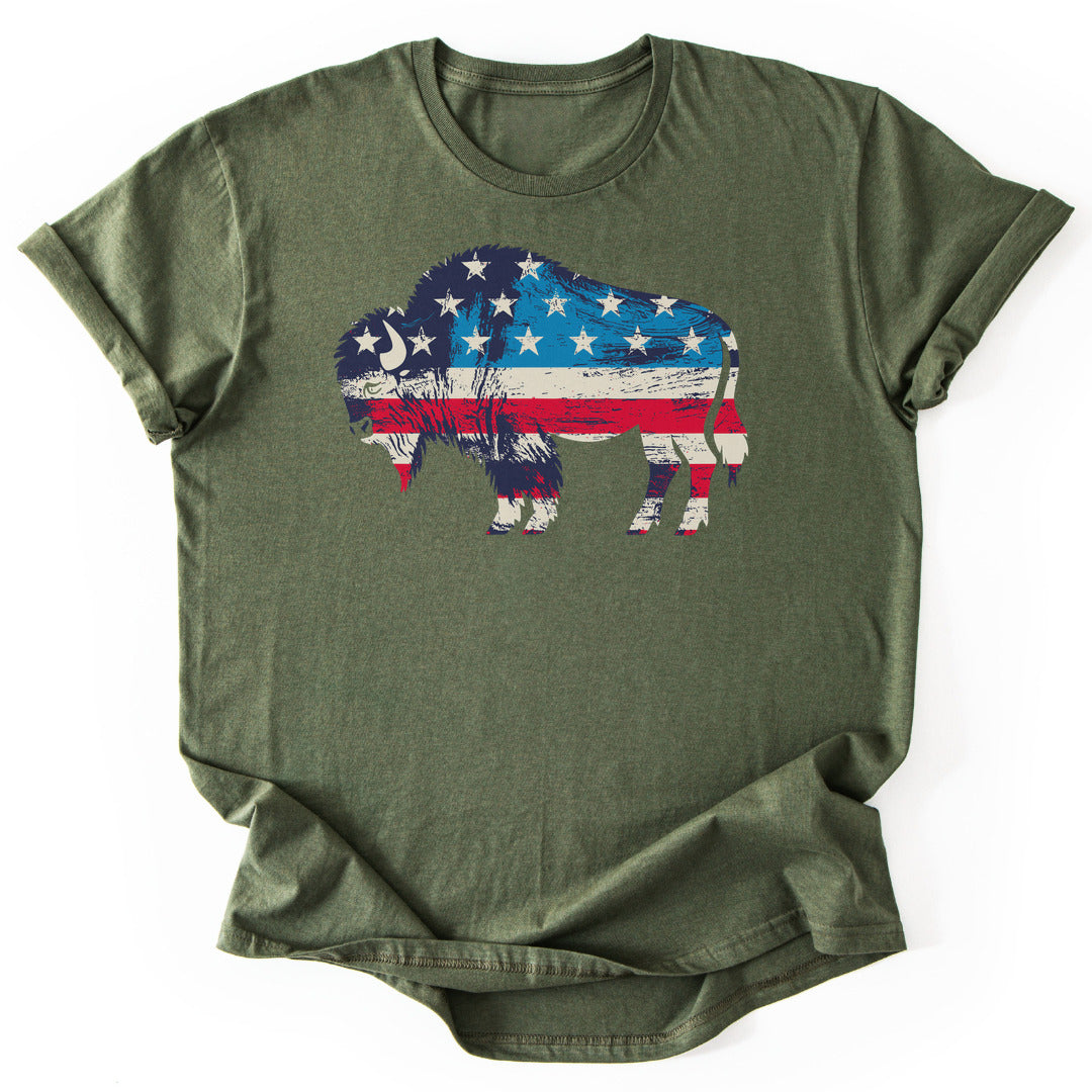 T-Shirt Military Green / S Roam Free, America T-Shirt