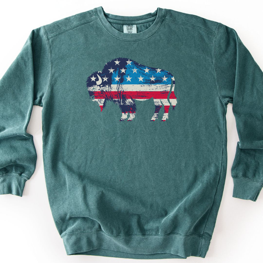 Roam Free, America Premium Sweatshirt - Blue Spruce