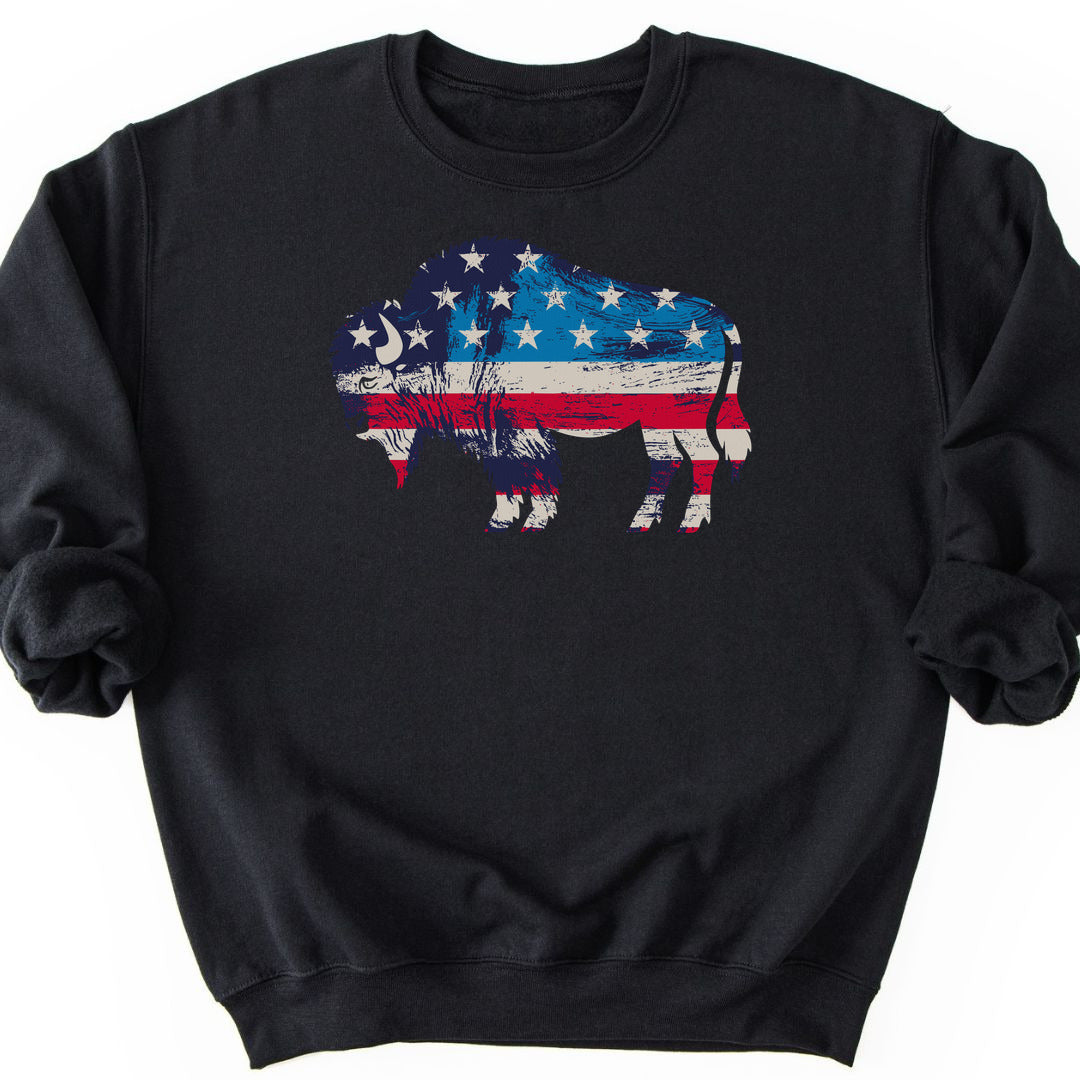 Roam Free, America Sweatshirt - Black