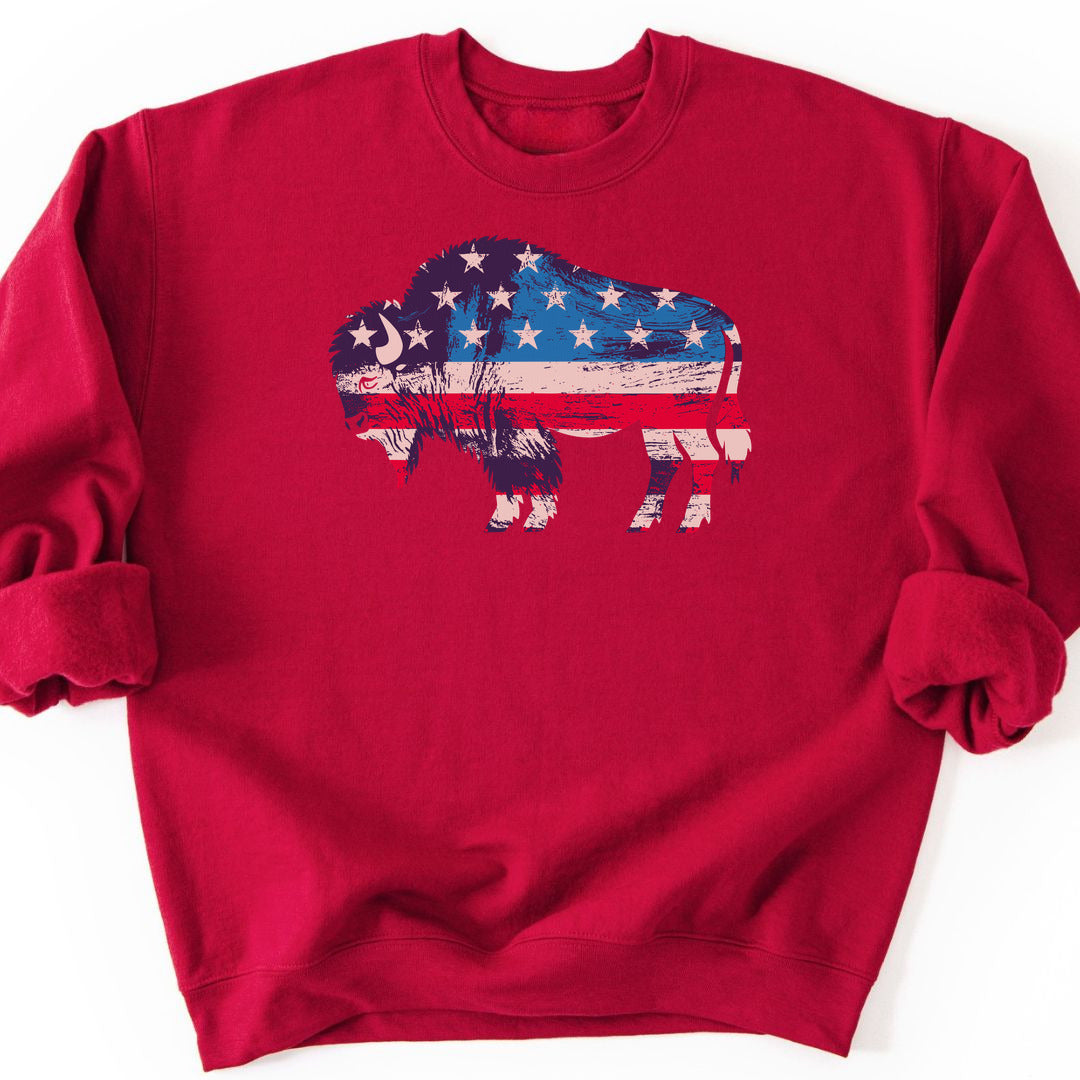 Roam Free, America Sweatshirt - Cardinal Red