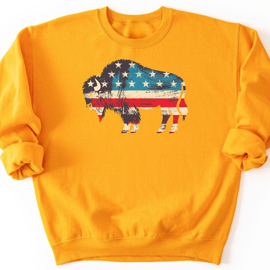 Roam Free, America Sweatshirt - Gold