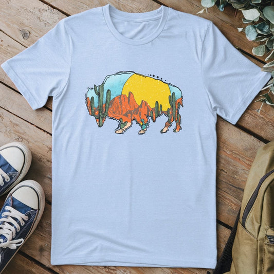 T-Shirt Light Blue / S Sunset Stampede T-Shirt