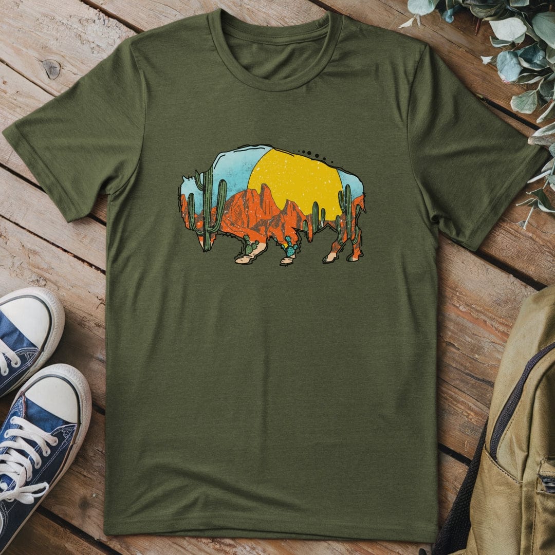 T-Shirt Military Green / S Sunset Stampede T-Shirt