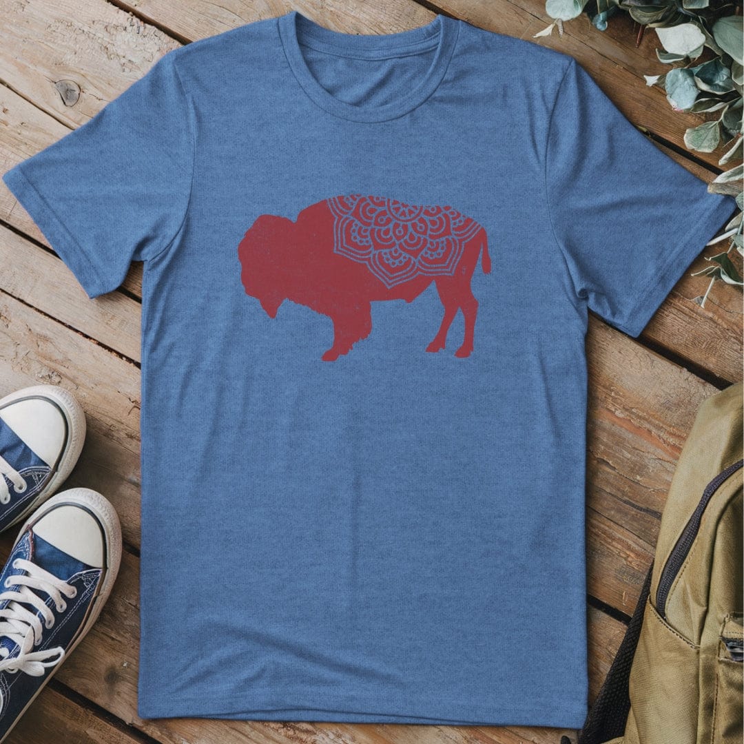 T-Shirt Heather Indigo / S Mandala Bison T-Shirt