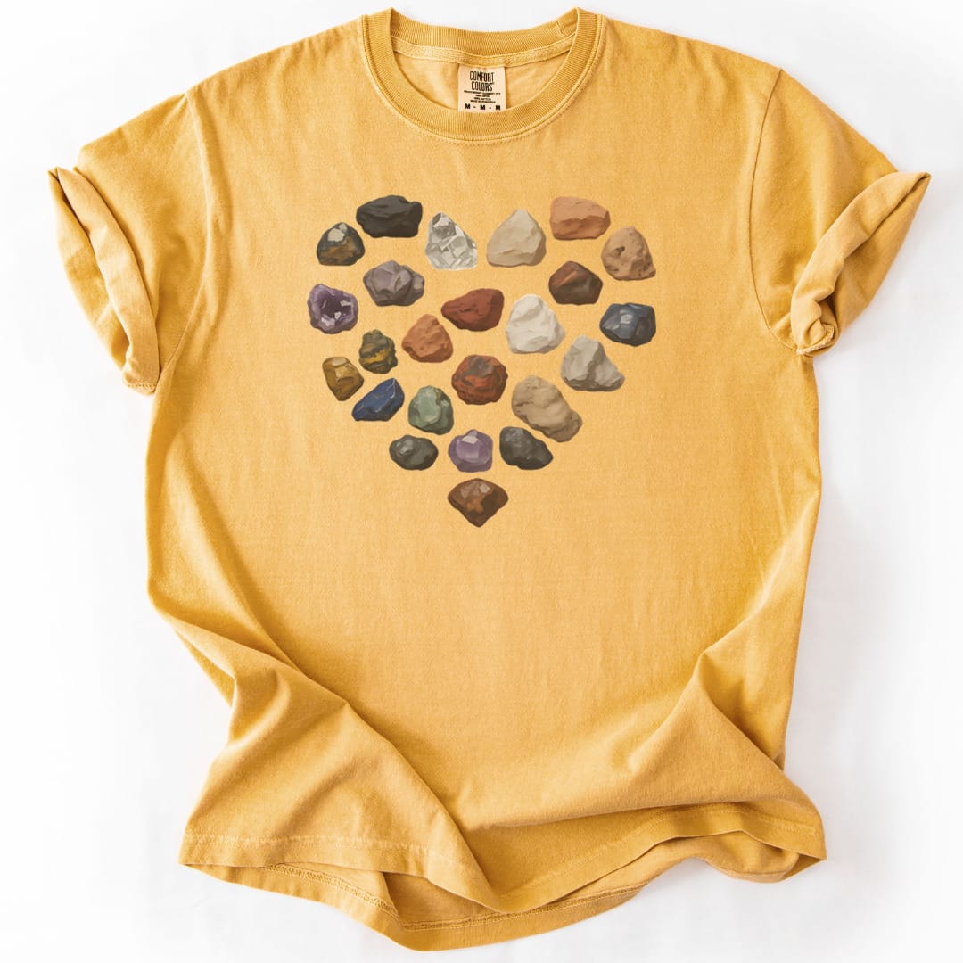 T-Shirt Mustard / S Rock Heart Premium