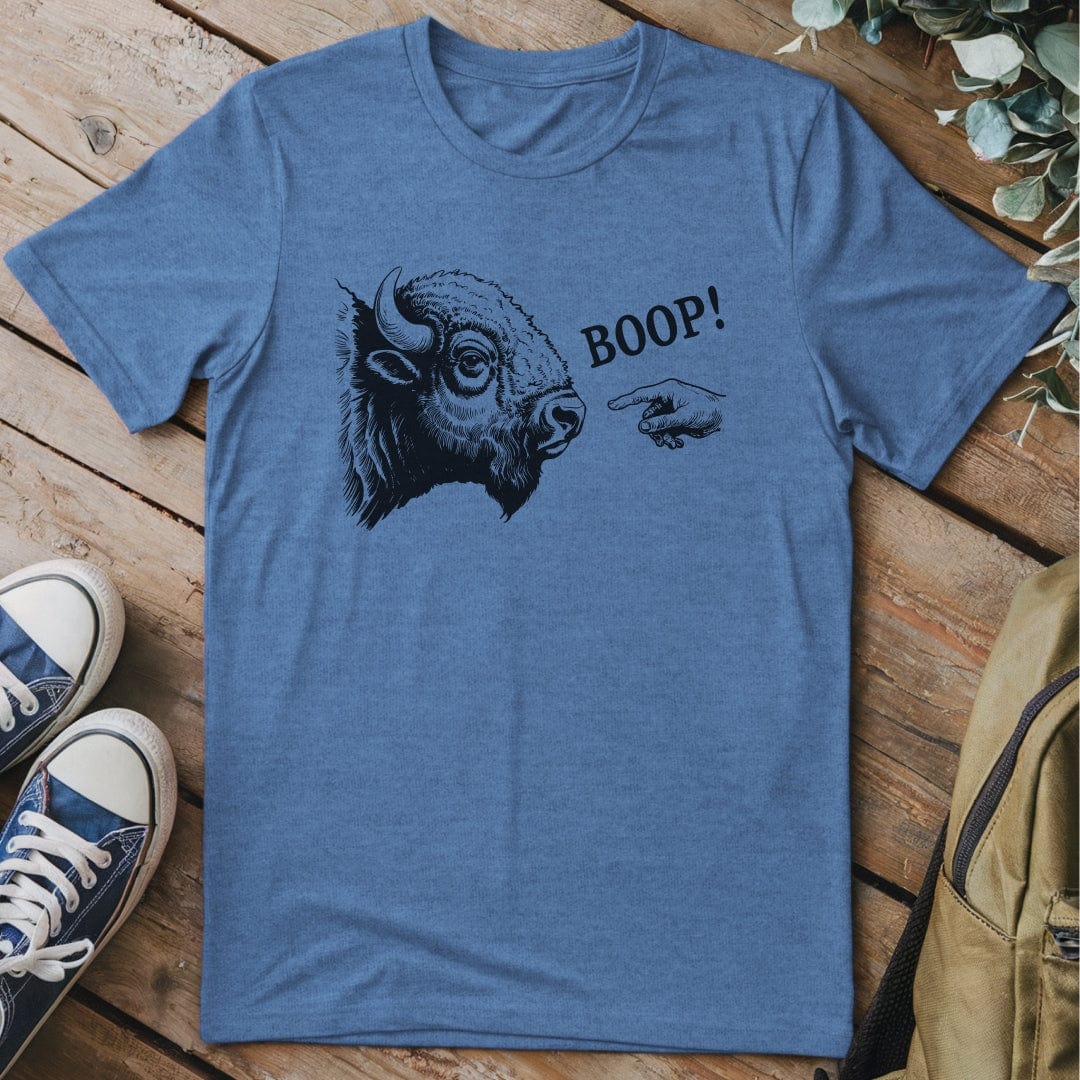 T-Shirt Heather Indigo / S Bison Boop Funny T-Shirt