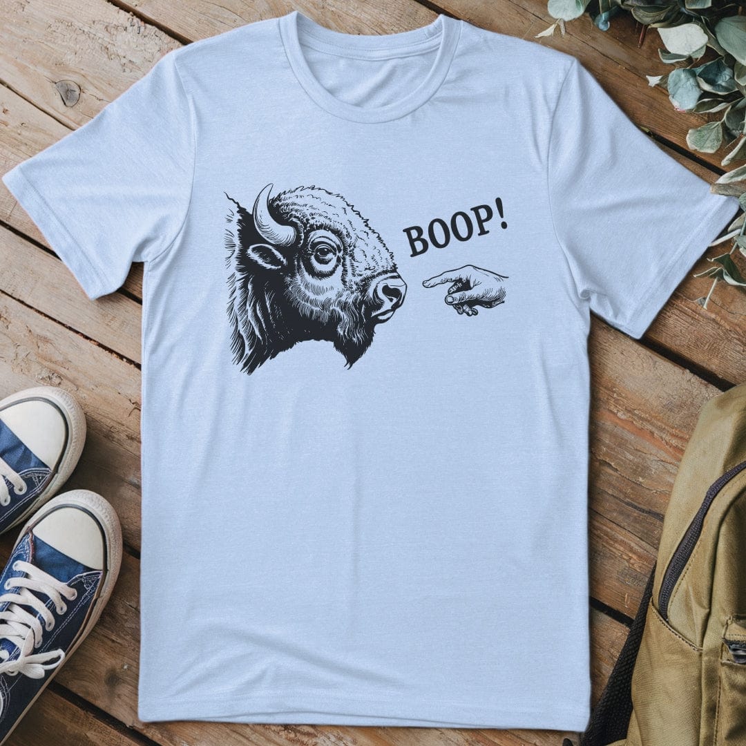 T-Shirt Light Blue / S Bison Boop Funny T-Shirt