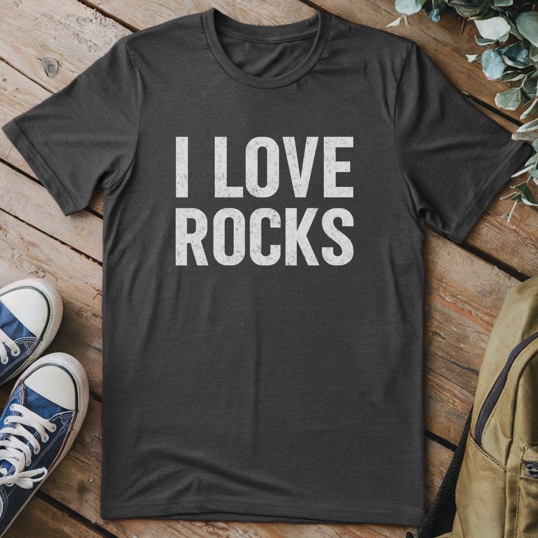 T-Shirt Dark Heather / S I LOVE Rocks T-Shirt