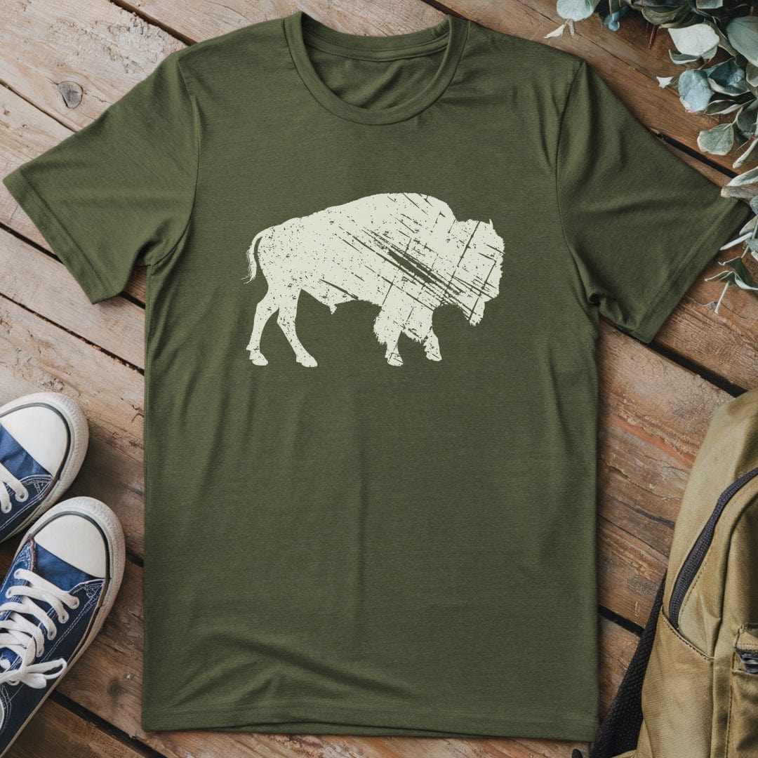 T-Shirt Military Green / S Heritage Bison T-Shirt