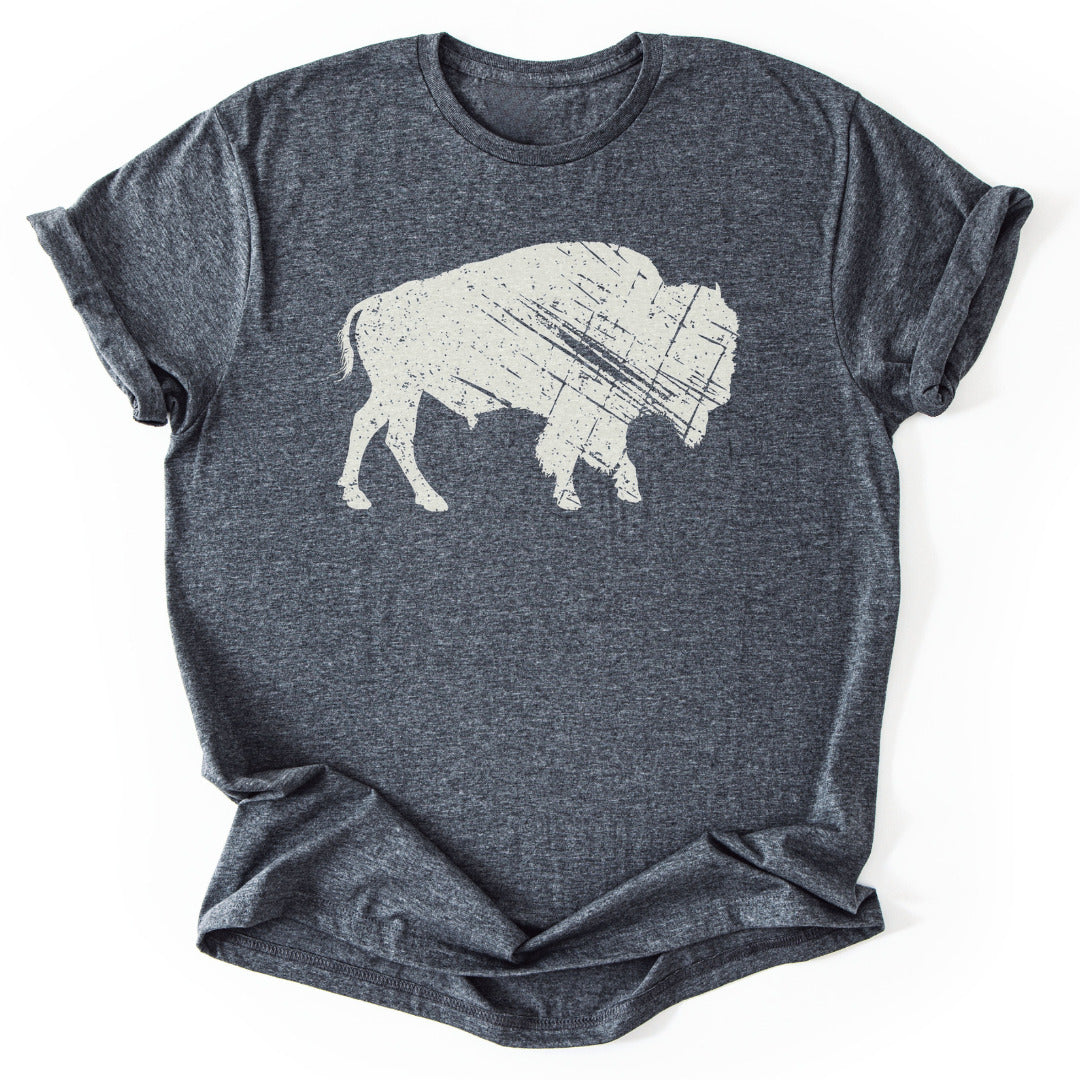 T-Shirt Dark Heather / S Heritage Bison T-Shirt