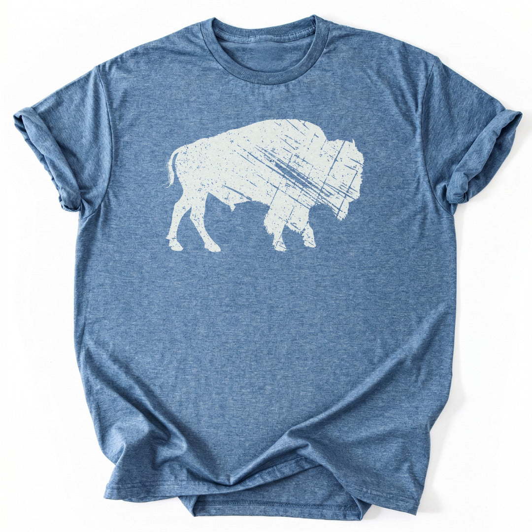T-Shirt Heather Indigo / S Heritage Bison T-Shirt