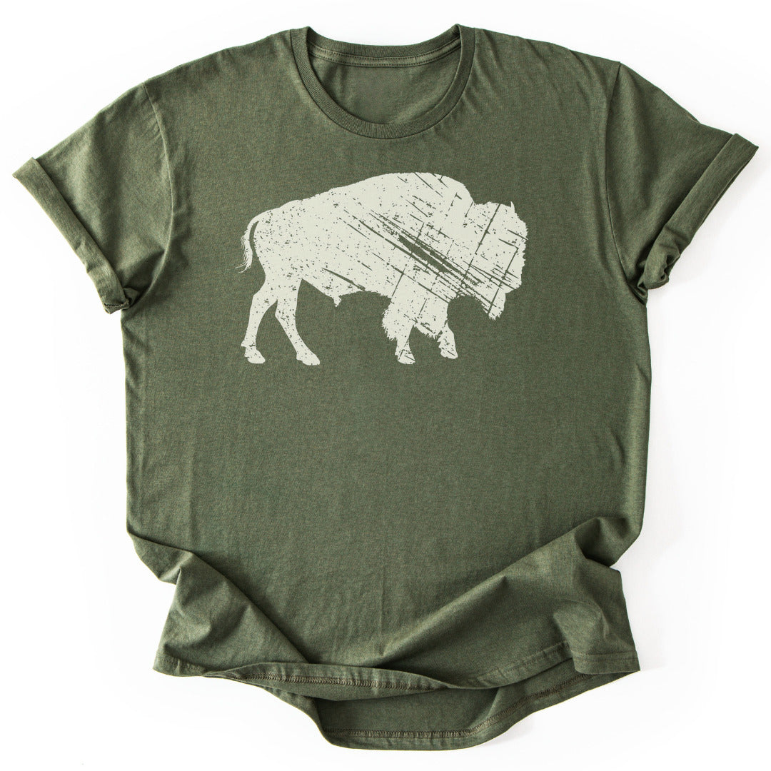 T-Shirt Military Green / S Heritage Bison T-Shirt