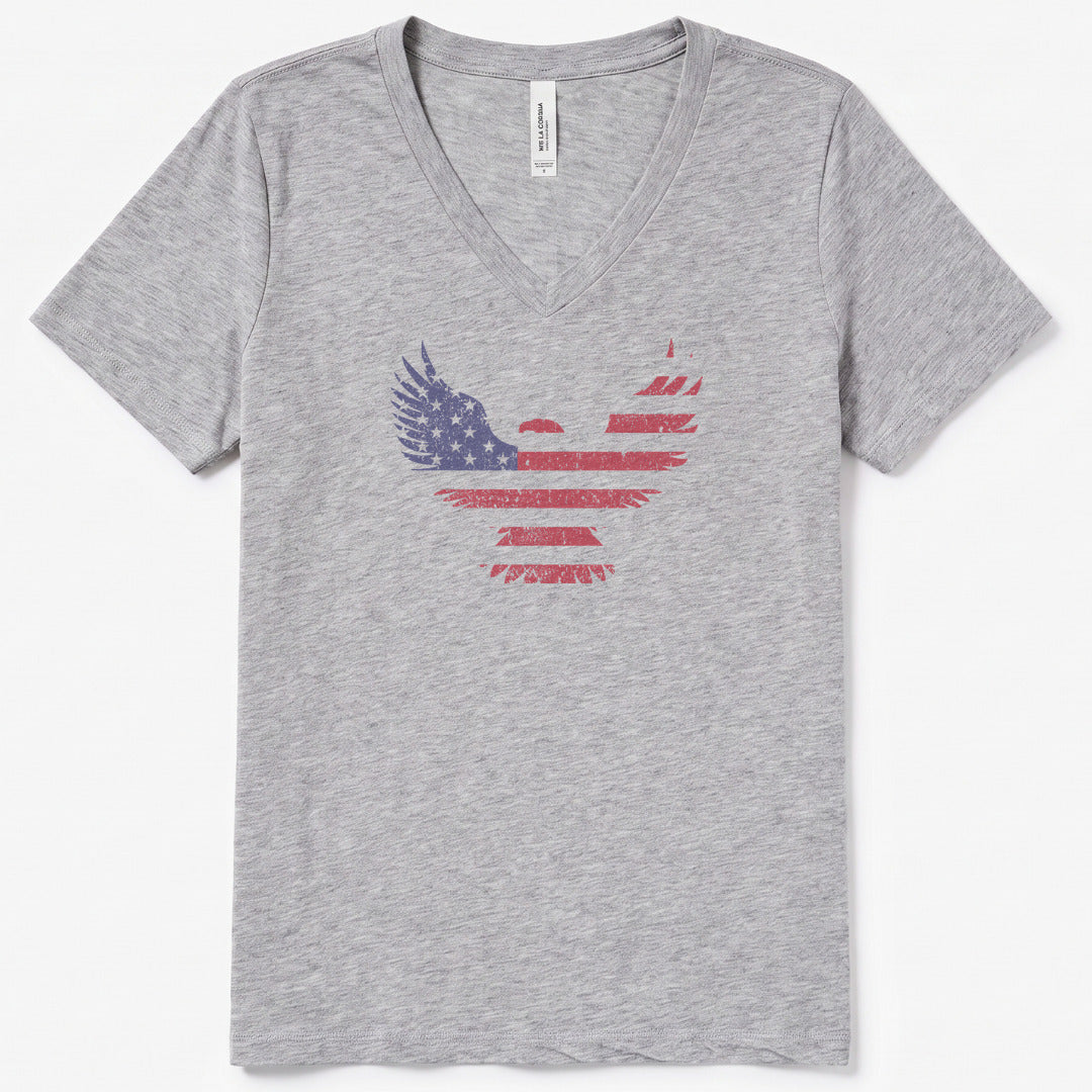 American Eagle V-Neck Heather - women's relaxed v-neck tee in Athletic Heather from Summit Soul