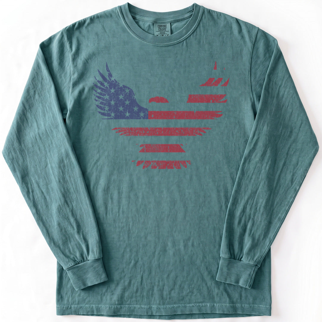 American Eagle Premium LS - Comfort Colors garment-dyed long sleeve in Blue Spruce from Summit Soul