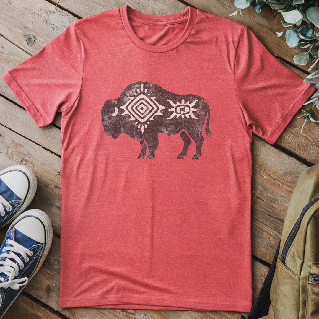 T-Shirt Heather Red / S Sacred Bison T-Shirt