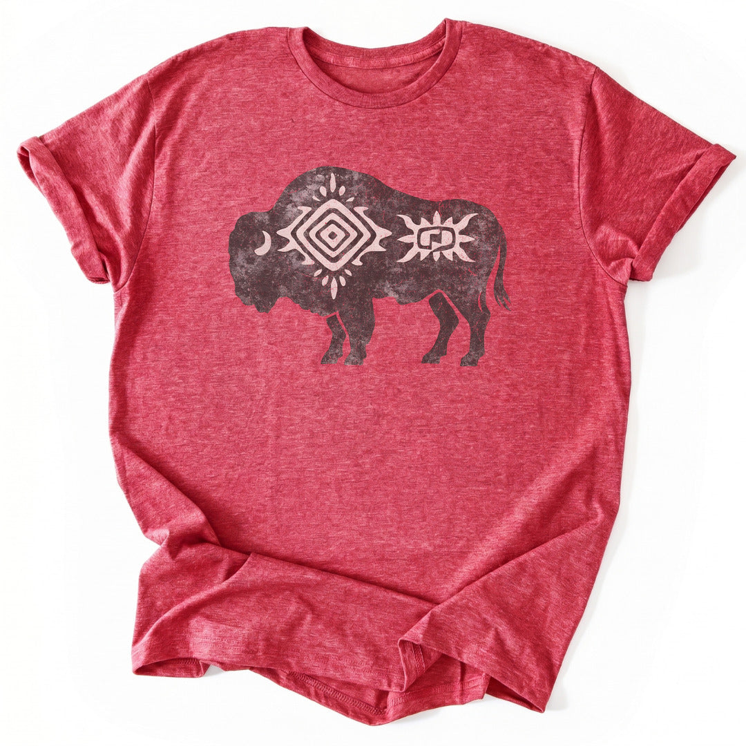 T-Shirt Heather Red / S Sacred Bison T-Shirt