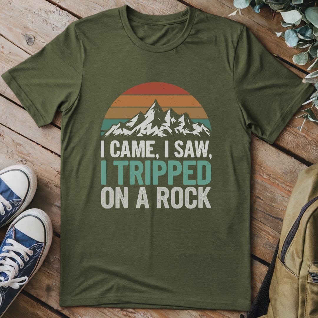 T-Shirt Military Green / S Tripped On A Rock Funny T-Shirt