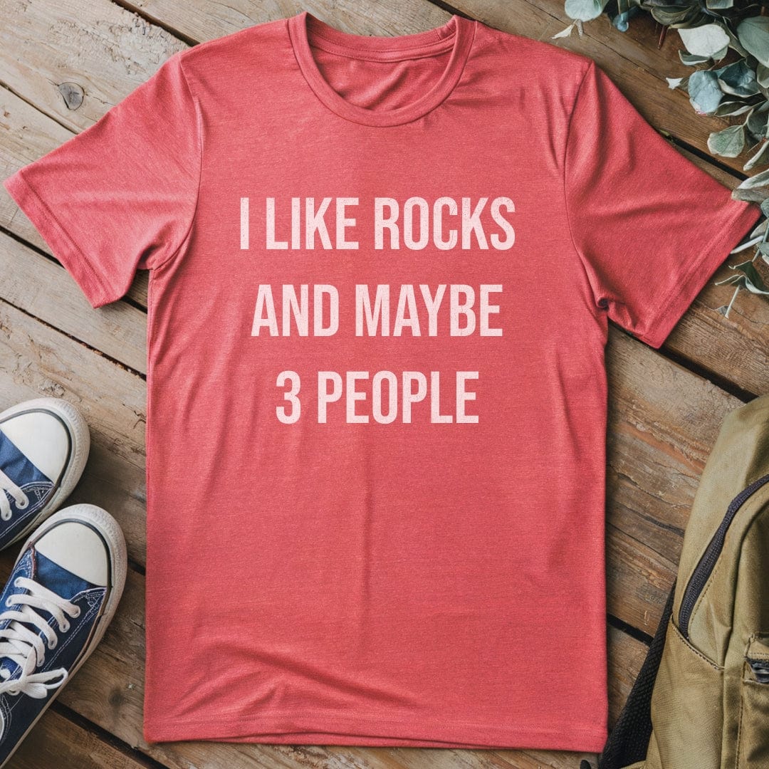 T-Shirt Heather Red / S Rocks And 3 People T-Shirt