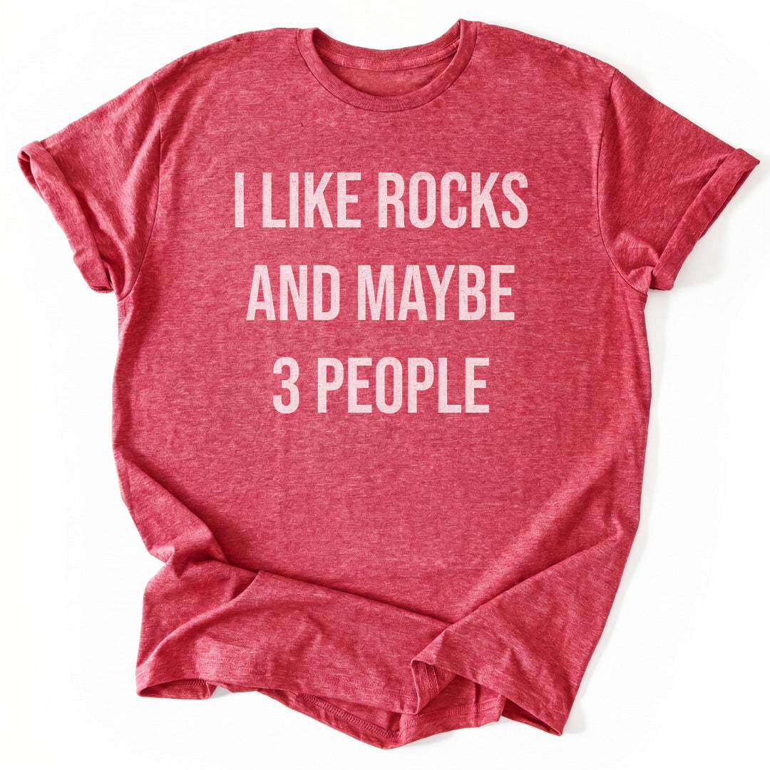T-Shirt Heather Red / S Rocks And 3 People T-Shirt