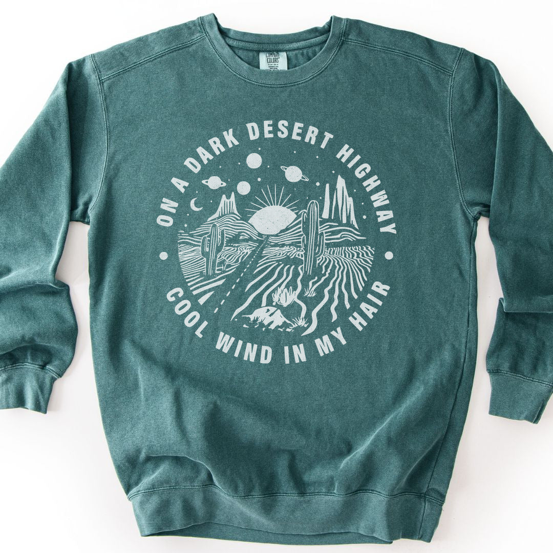Dark Desert Highway Premium Sweatshirt - Blue Spruce