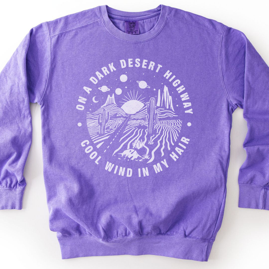 Dark Desert Highway Premium Sweatshirt - Violet