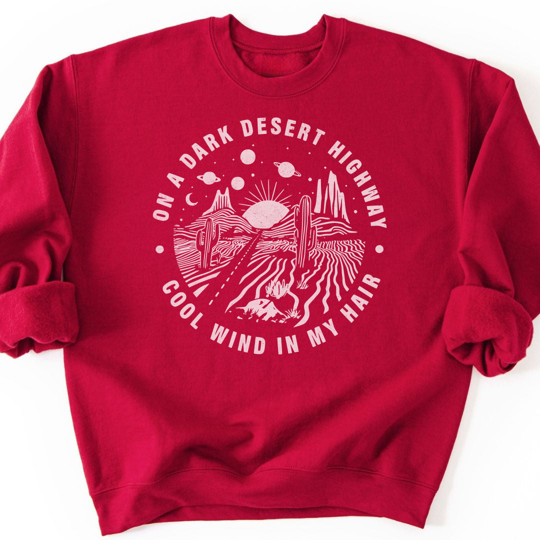 Dark Desert Highway Sweatshirt - Cardinal Red
