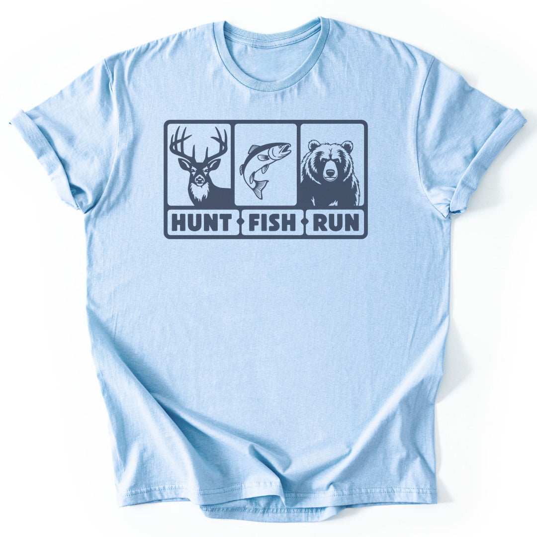 T-Shirt Light Blue / S Hunt Fish Run T-Shirt