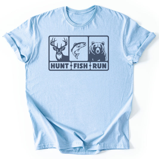 T-Shirt Light Blue / S Hunt Fish Run T-Shirt