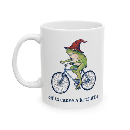Frog Wizard Kerfuffle Mug - 11oz white ceramic mug