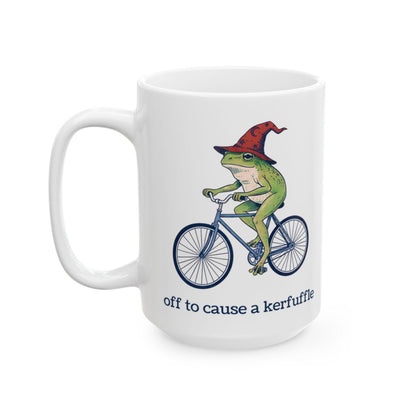 Frog Wizard Kerfuffle Mug - 15oz white ceramic mug