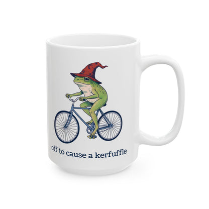 Frog Wizard Kerfuffle Mug - 15oz white ceramic mug