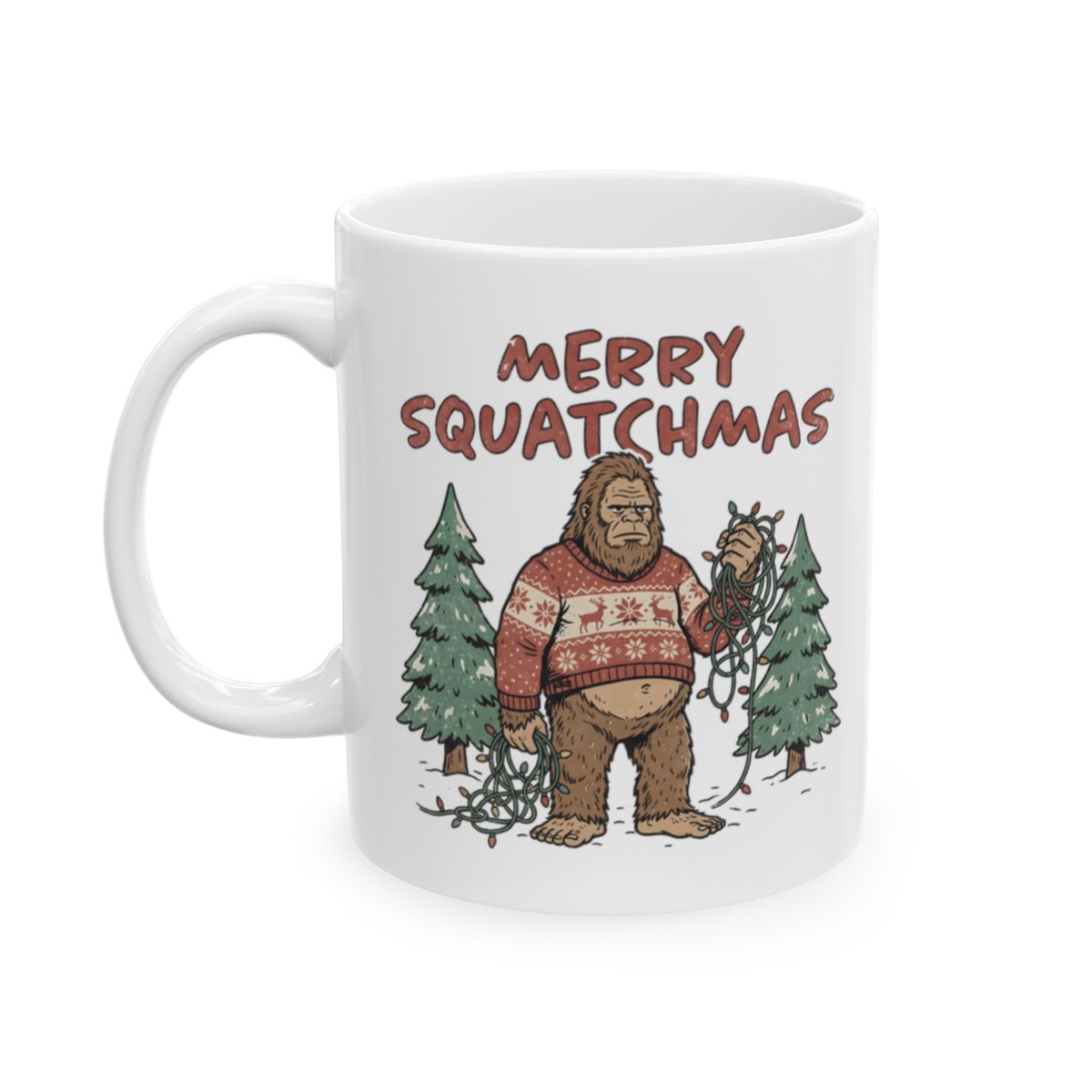 Merry Squatchmas Mug - 11oz white ceramic mug