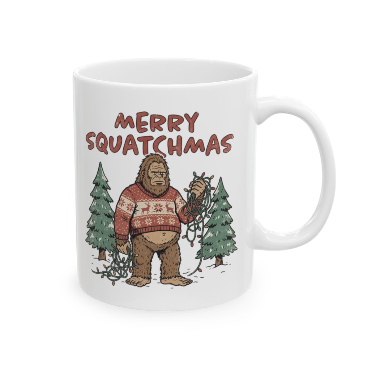 Merry Squatchmas Mug - 11oz white ceramic mug