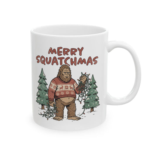 Merry Squatchmas Mug - 11oz white ceramic mug