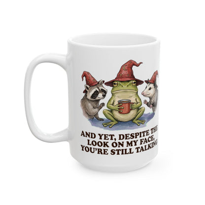 Unimpressed Frog Wizard Mug - 15oz white ceramic mug