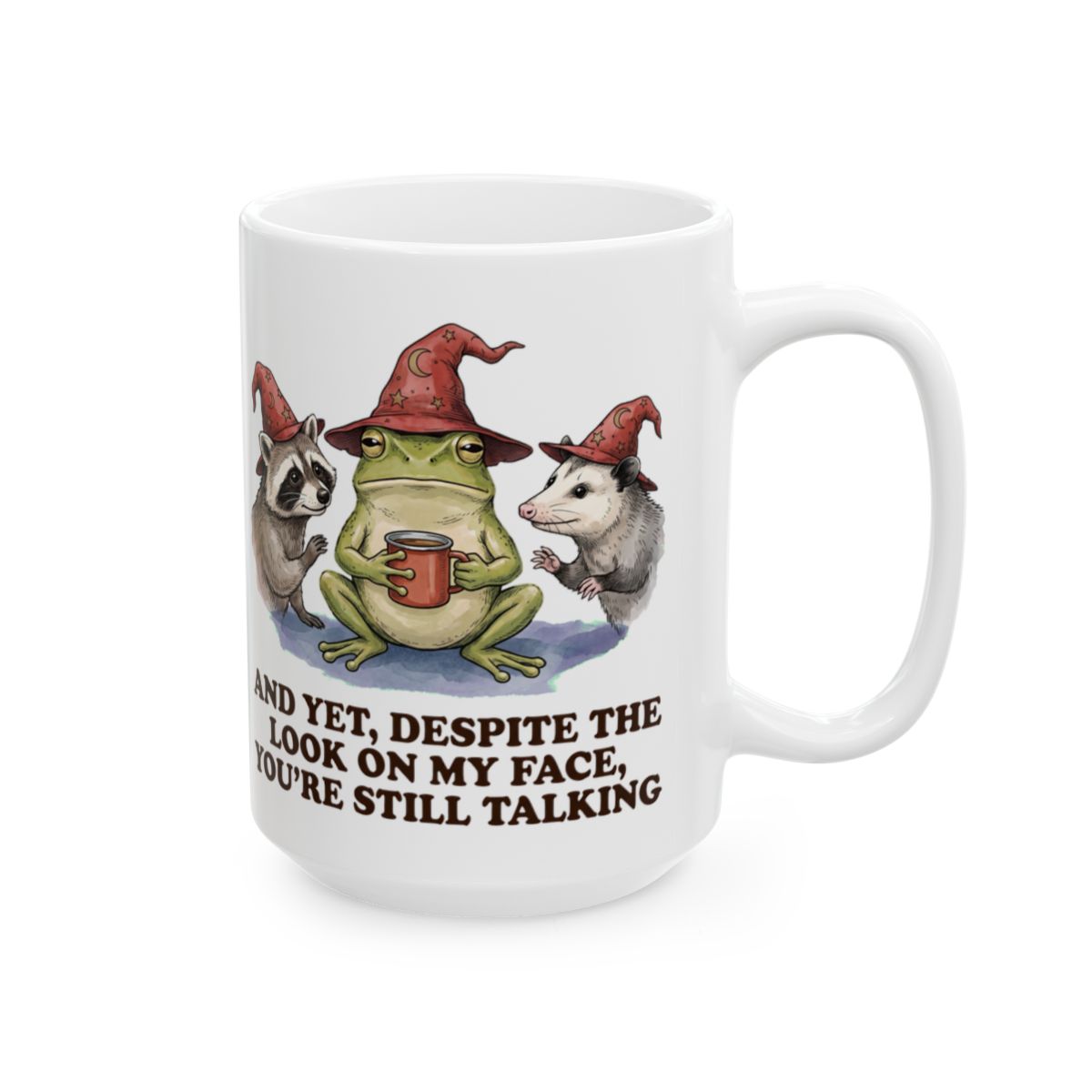 Unimpressed Frog Wizard Mug - 15oz white ceramic mug