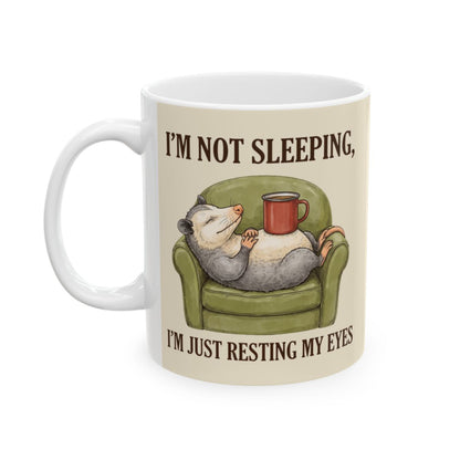 Resting Opossum Mug - 11oz white ceramic mug