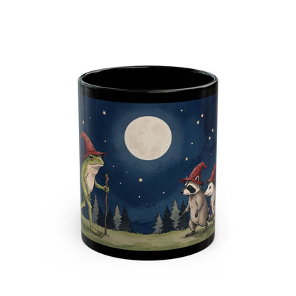 Night Forest Wizards Black Mug - 11oz black ceramic mug