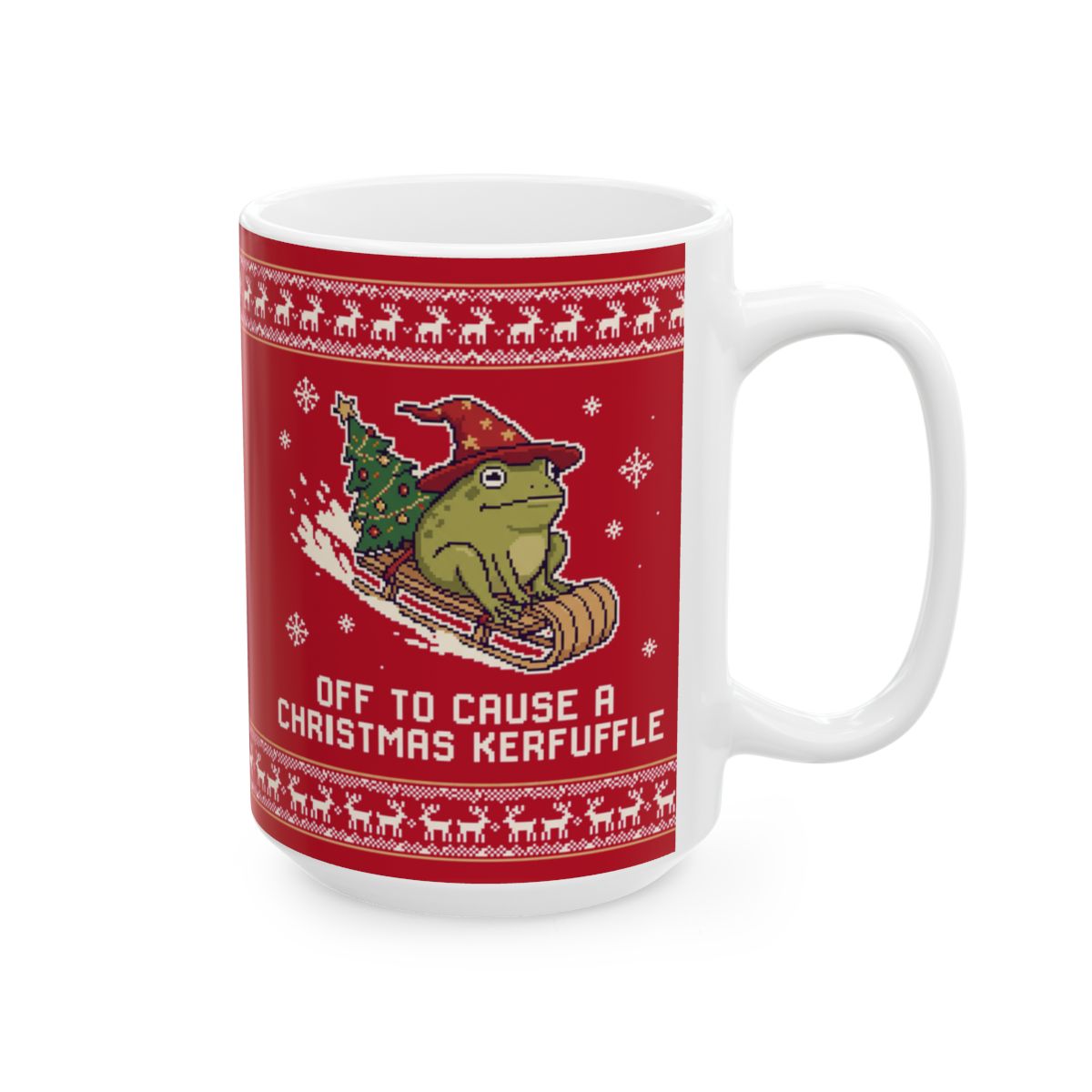 Christmas Kerfuffle Sweater Mug - 15oz white ceramic mug